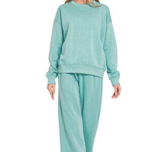 256.Fleece Long Sleeve Pullover & Sweatpants Set